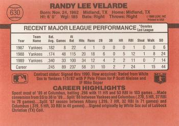 Randy Velarde  baseball card collectible - Main Image 2
