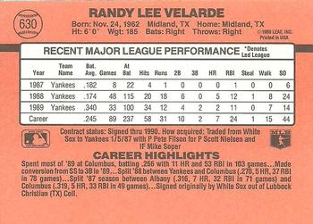 Randy Velarde  baseball card collectible - Main Image 2