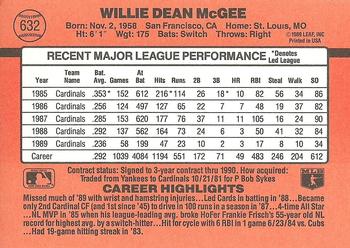 Willie McGee  baseball card collectible - Main Image 2