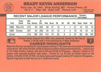 Brady Anderson  baseball card collectible - Main Image 2