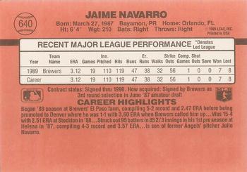 Jaime Navarro  baseball card collectible - Main Image 2