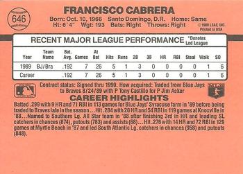 Francisco Cabrera  baseball card collectible - Main Image 2