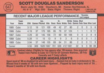 Scott Sanderson  baseball card collectible - Main Image 2