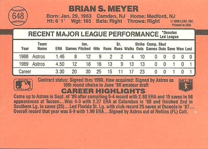 Brian Meyer  baseball card collectible - Main Image 2
