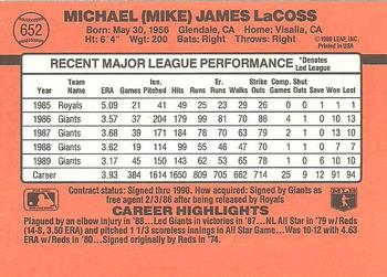 Mike LaCoss  baseball card collectible - Main Image 2