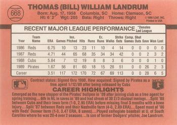 Bill Landrum  baseball card collectible - Main Image 2