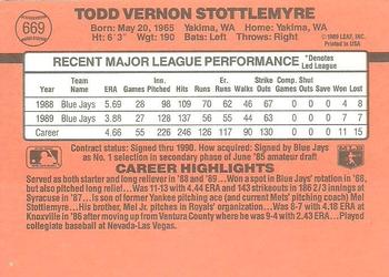 Todd Stottlemyre  baseball card collectible - Main Image 2