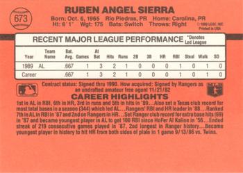 Ruben Sierra  baseball card collectible - Main Image 2