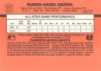Ruben Sierra  baseball card collectible - Main Image 2