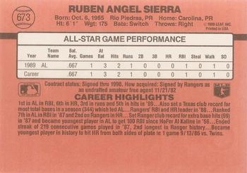Ruben Sierra  baseball card collectible - Main Image 2