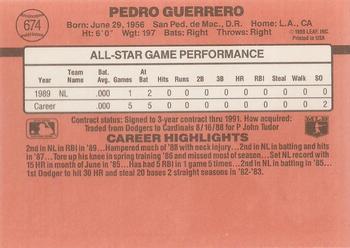 Pedro Guerrero  baseball card collectible - Main Image 2