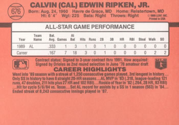 Cal Ripken  baseball card collectible - Main Image 2