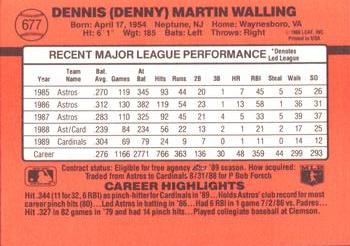 Denny Walling  baseball card collectible - Main Image 2