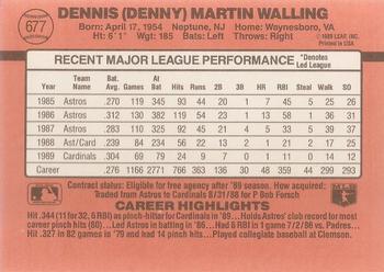 Denny Walling  baseball card collectible - Main Image 2