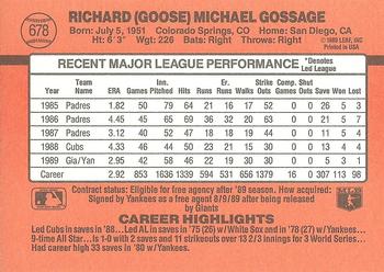Goose Gossage  baseball card collectible - Main Image 2