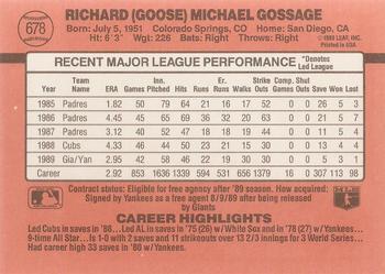 Goose Gossage  baseball card collectible - Main Image 2