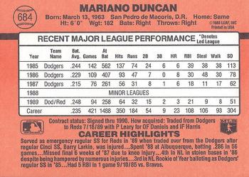 Mariano Duncan  baseball card collectible - Main Image 2