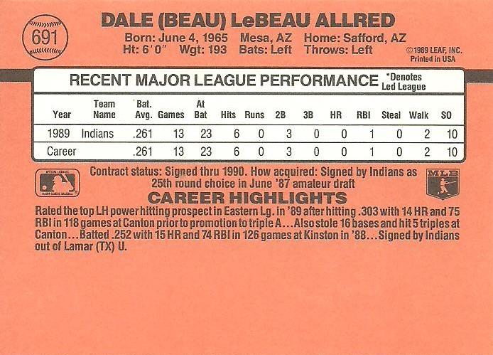 Beau Allred  baseball card collectible - Main Image 2