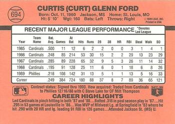 Curt Ford  baseball card collectible - Main Image 2