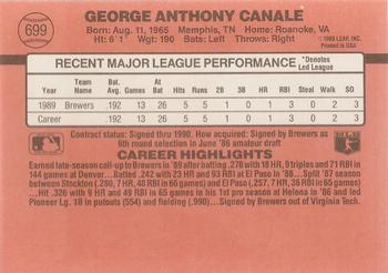 George Canale  baseball card collectible - Main Image 2