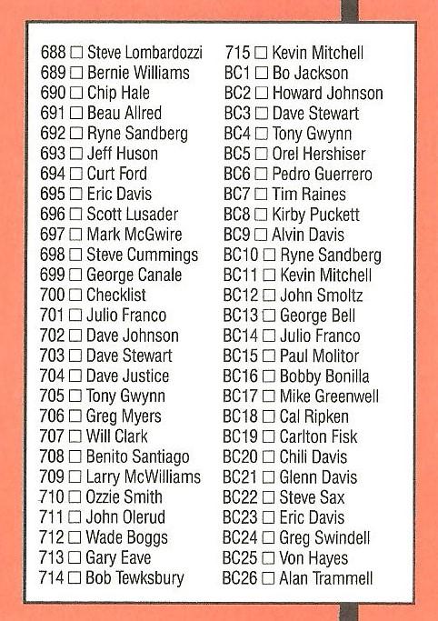 Checklist 640-BC26  baseball card collectible - Main Image 2