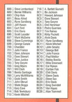 Checklist 640-BC26  baseball card collectible - Main Image 2