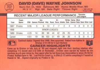 Dave Johnson  baseball card collectible - Main Image 2