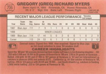 Greg Myers  baseball card collectible - Main Image 2