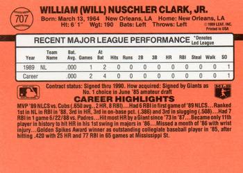 Will Clark  baseball card collectible - Main Image 2