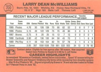 Larry McWilliams  baseball card collectible - Main Image 2