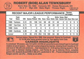 Bob Tewksbury  baseball card collectible - Main Image 2