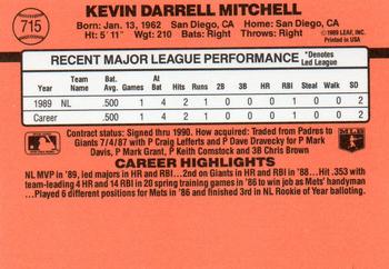 Kevin Mitchell  baseball card collectible - Main Image 2