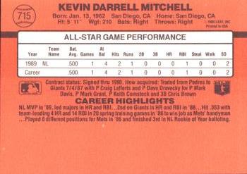 Kevin Mitchell  baseball card collectible - Main Image 2