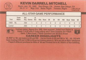 Kevin Mitchell  baseball card collectible - Main Image 2