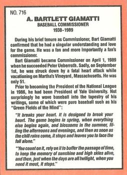 Bart Giamatti  baseball card collectible - Main Image 2