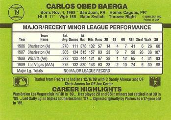 Carlos Baerga  baseball card collectible - Main Image 2