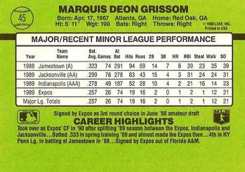 Marquis Grissom  baseball card collectible - Main Image 2