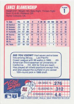 Lance Blankenship  baseball card collectible - Main Image 2