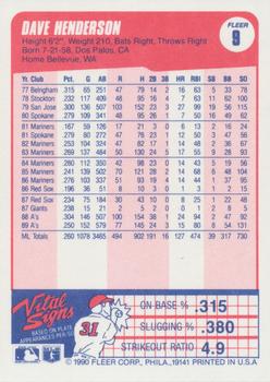 Dave Henderson  baseball card collectible - Main Image 2