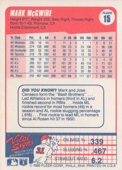 Mark McGwire  baseball card collectible - Main Image 2