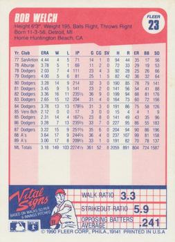 Bob Welch  baseball card collectible - Main Image 2
