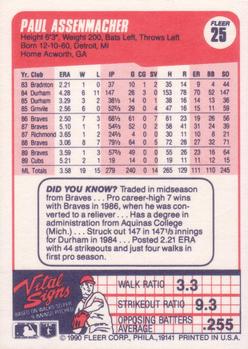 Paul Assenmacher  baseball card collectible - Main Image 2