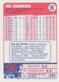 Paul Assenmacher  baseball card collectible - Main Image 2