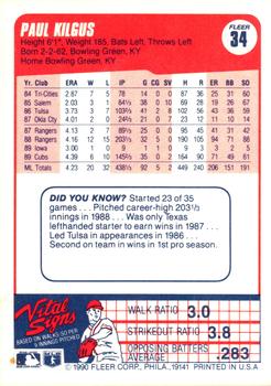 Paul Kilgus  baseball card collectible - Main Image 2