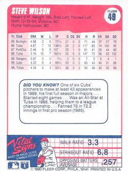 Steve Wilson  baseball card collectible - Main Image 2