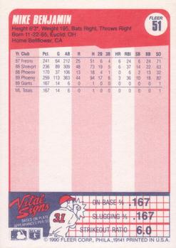 Mike Benjamin  baseball card collectible - Main Image 2