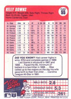 Kelly Downs  baseball card collectible - Main Image 2