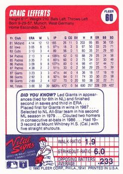 Craig Lefferts  baseball card collectible - Main Image 2