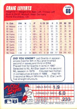 Craig Lefferts  baseball card collectible - Main Image 2