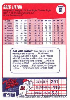 Greg Litton  baseball card collectible - Main Image 2